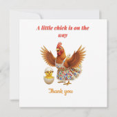 Sweet Little Chick Baby Shower Bedankkaart (Achterkant)