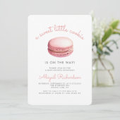 Sweet Little Cookie Macaron Pink Girl Baby shower Kaart (Staand voorkant)