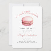 Sweet Little Cookie Macaron Pink Girl Baby shower Kaart (Voorkant)