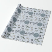 Sweet Little Critter Blue Baby Bugs Insecten Kinde Cadeaupapier (Uitgerold)