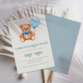 Sweet Little Cub Teddy Bear Baby shower Kaart