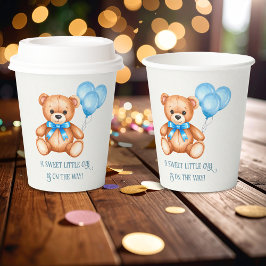 Sweet Little Cub Teddy Bear Baby shower Papieren Bekers