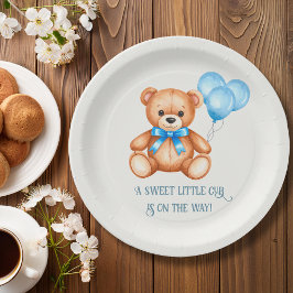 Sweet Little Cub Teddy Bear Baby shower Papieren Bordje