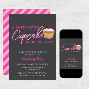 Sweet Little Cupcake Girl baby shower Kaart
