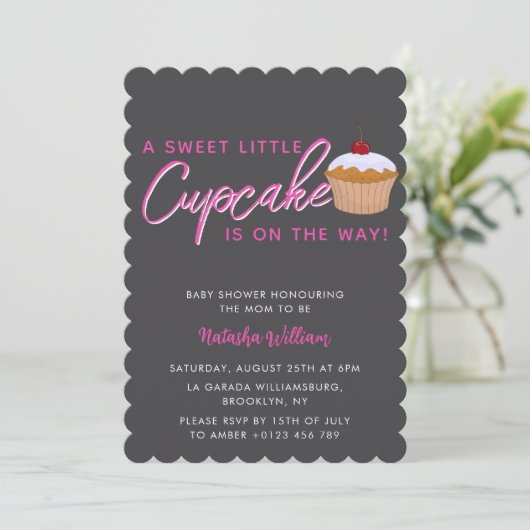 Sweet Little Cupcake Girl baby shower Kaart (Staand voorkant)