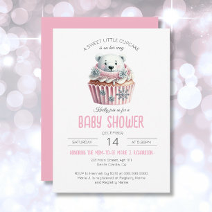 Sweet Little Cupcake Pastel Pink Girl Baby shower Kaart