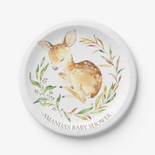 Sweet Little Deer Baby shower 7" Bord