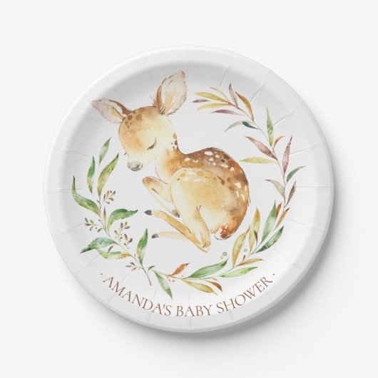 Sweet Little Deer Baby shower 7" Bord (Voorkant)