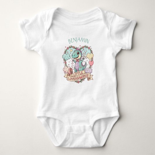 Sweet Little Dino Birthday Personalized Romper (Voorkant)