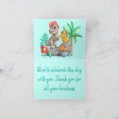 Sweet Little Dino op zijn Way Baby shower Bedankkaart (Binnen)