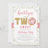 Sweet Little Donut Girls 2e verjaardag Uitnodiging (Voorkant)