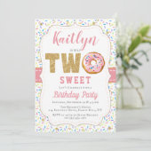 Sweet Little Donut Girls 2e verjaardag Uitnodiging (Staand voorkant)