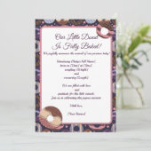 Sweet Little Donut Paarse Geboorte Aankondiging (Staand voorkant)