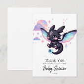 Sweet Little Dragon-Baby shower Bedankkaart (Voorkant / Achterkant)