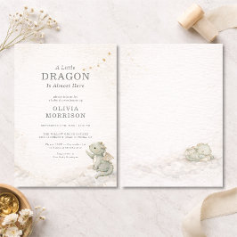 Sweet Little Dragon Baby Shower Invitation Kaart