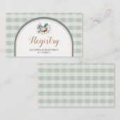 Sweet Little Duckling Gingham Baby shower Registry Informatiekaartje (Voorkant / Achterkant)