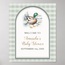 Sweet Little Duckling Gingham Baby shower Welkom