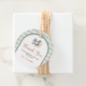Sweet Little Duckling Mallard Gingham Baby shower Bedankjes Labels (In situ)