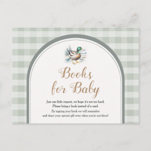 Sweet Little Duckling Mallard Gingham Baby shower Briefkaart