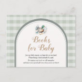 Sweet Little Duckling Mallard Gingham Baby shower Briefkaart (Voorkant)