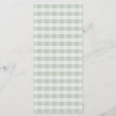 Sweet Little Duckling Mallard Gingham Baby shower Menu (Achterkant)