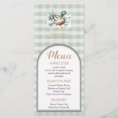 Sweet Little Duckling Mallard Gingham Baby shower Menu (Voorkant)