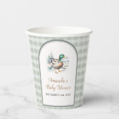 Sweet Little Duckling Mallard Gingham Baby shower Papieren Bekers (Voorkant)