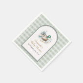 Sweet Little Duckling Mallard Gingham Baby shower Servet (Hoek)