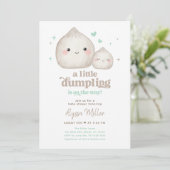Sweet Little Dumpling Gender Neutral Baby Shower Kaart (Staand voorkant)