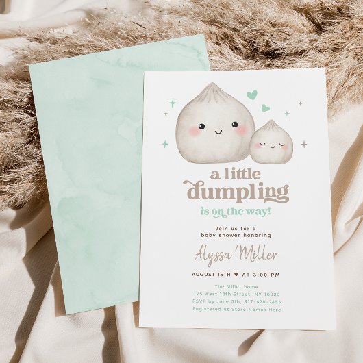 Sweet Little Dumpling Gender Neutral Baby Shower Kaart