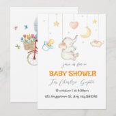 Sweet Little Elephant Baby shower Feestdagenkaart (Voorkant / Achterkant)