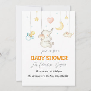 Sweet Little Elephant Baby shower Feestdagenkaart