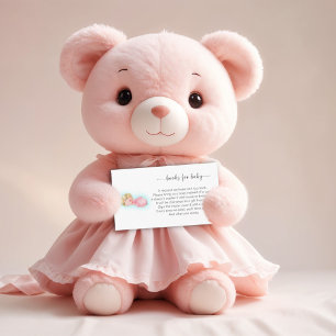 Sweet Little Girl Baby shower Boeken voor Baby Informatiekaartje
