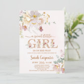 Sweet Little Girl Baby shower Invitation Kaart (Staand voorkant)