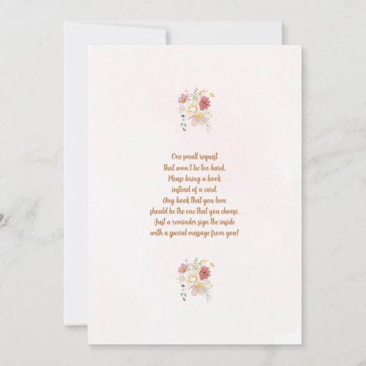 Sweet Little Girl Baby shower Invitation Kaart (Achterkant)