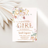 Sweet Little Girl Baby shower Invitation Kaart