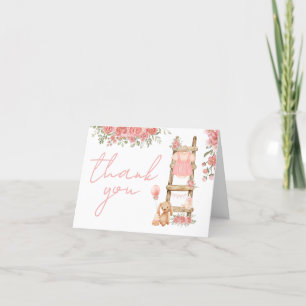 Sweet Little Girl Boho Baby shower Bedankkaart