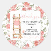 Sweet Little Girl Boho Baby shower Ronde Sticker (Voorkant)
