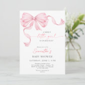 Sweet Little Girl Bow Coquette Border Baby shower Kaart (Staand voorkant)