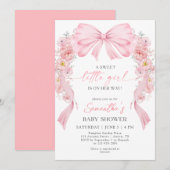 Sweet Little Girl Coquette Bloemenboog Baby shower Kaart (Voorkant / Achterkant)