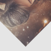 Sweet Little Girl en Kitten Kerstmis Tissuepapier (Detail)