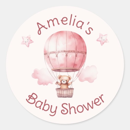 Sweet Little Girl On The Way Baby shower Ronde Sticker (Voorkant)