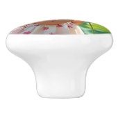 Sweet Little Girl Smelling a Flower Keramische Knop (Zijkant)