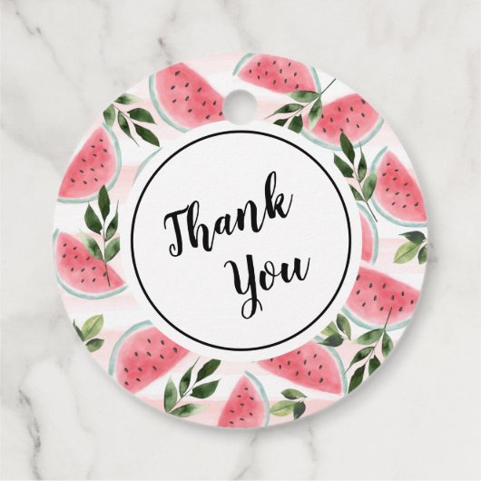 Sweet Little Girl Watermelon Baby shower Bedankjes Labels (Achterkant)