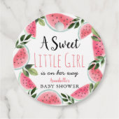 Sweet Little Girl Watermelon Baby shower Bedankjes Labels (Voorkant)