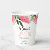 Sweet Little Girl Watermelon Baby shower Papieren Bekers (Voorkant)