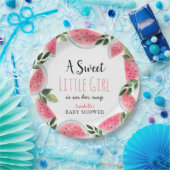 Sweet Little Girl Watermelon Baby shower Papieren Bordje (Feest)