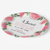 Sweet Little Girl Watermelon Baby shower Papieren Bordje (Gekanteld)