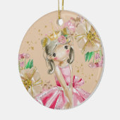 Sweet Little Gold Glitter Blush Ballerina Christma Keramisch Ornament (Links)