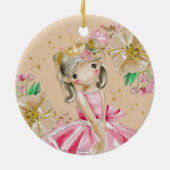 Sweet Little Gold Glitter Blush Ballerina Christma Keramisch Ornament (Achterkant)